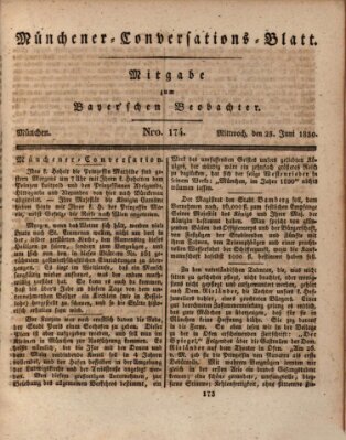 Münchener Conversations-Blatt (Bayer'scher Beobachter) Mittwoch 23. Juni 1830