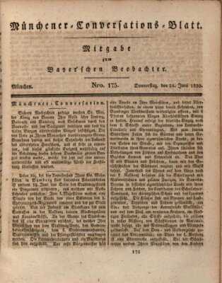 Münchener Conversations-Blatt (Bayer'scher Beobachter) Donnerstag 24. Juni 1830
