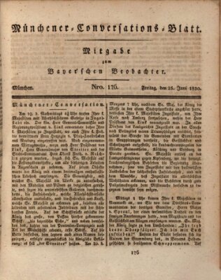 Münchener Conversations-Blatt (Bayer'scher Beobachter) Freitag 25. Juni 1830