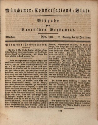 Münchener Conversations-Blatt (Bayer'scher Beobachter) Sonntag 27. Juni 1830