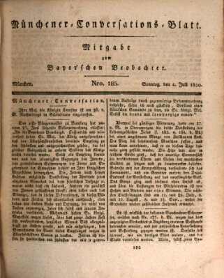 Münchener Conversations-Blatt (Bayer'scher Beobachter) Sonntag 4. Juli 1830