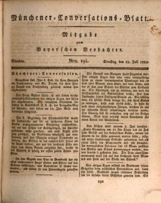 Münchener Conversations-Blatt (Bayer'scher Beobachter) Dienstag 13. Juli 1830