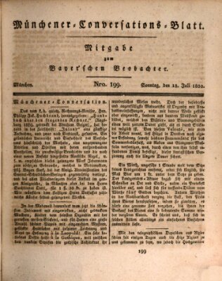 Münchener Conversations-Blatt (Bayer'scher Beobachter) Sonntag 18. Juli 1830