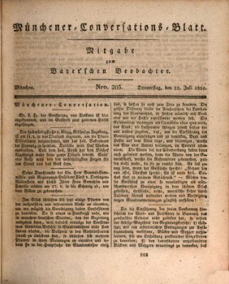 Münchener Conversations-Blatt (Bayer'scher Beobachter) Donnerstag 22. Juli 1830