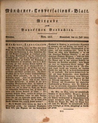 Münchener Conversations-Blatt (Bayer'scher Beobachter) Samstag 31. Juli 1830