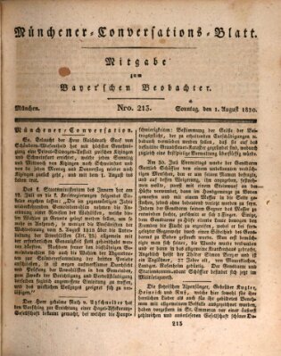 Münchener Conversations-Blatt (Bayer'scher Beobachter) Sonntag 1. August 1830