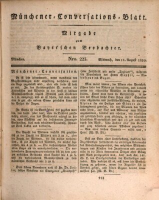 Münchener Conversations-Blatt (Bayer'scher Beobachter) Mittwoch 11. August 1830