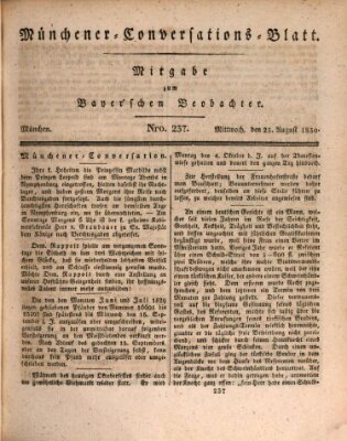 Münchener Conversations-Blatt (Bayer'scher Beobachter) Mittwoch 25. August 1830