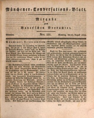 Münchener Conversations-Blatt (Bayer'scher Beobachter) Sonntag 29. August 1830