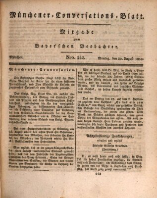 Münchener Conversations-Blatt (Bayer'scher Beobachter) Montag 30. August 1830