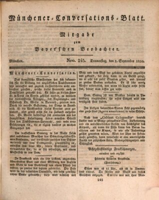 Münchener Conversations-Blatt (Bayer'scher Beobachter) Donnerstag 2. September 1830