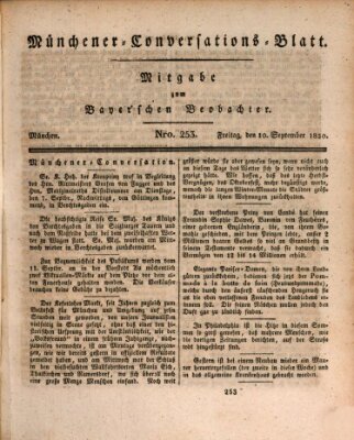 Münchener Conversations-Blatt (Bayer'scher Beobachter) Freitag 10. September 1830
