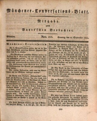 Münchener Conversations-Blatt (Bayer'scher Beobachter) Sonntag 12. September 1830