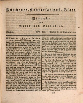 Münchener Conversations-Blatt (Bayer'scher Beobachter) Dienstag 14. September 1830