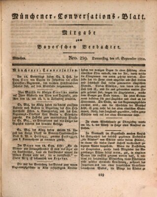 Münchener Conversations-Blatt (Bayer'scher Beobachter) Donnerstag 16. September 1830