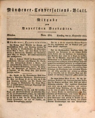 Münchener Conversations-Blatt (Bayer'scher Beobachter) Dienstag 21. September 1830