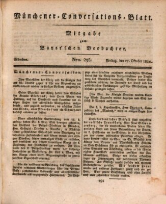 Münchener Conversations-Blatt (Bayer'scher Beobachter) Freitag 22. Oktober 1830