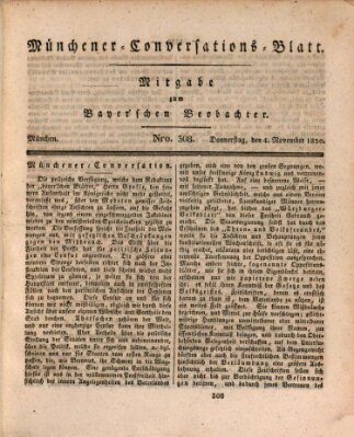 Münchener Conversations-Blatt (Bayer'scher Beobachter) Donnerstag 4. November 1830