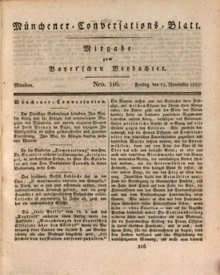 Münchener Conversations-Blatt (Bayer'scher Beobachter) Freitag 12. November 1830