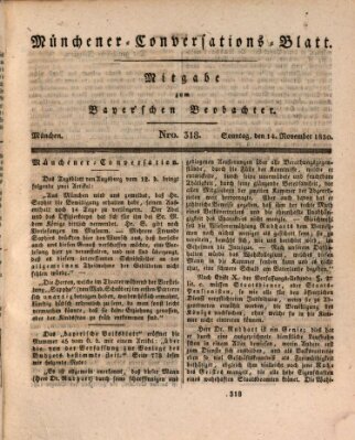 Münchener Conversations-Blatt (Bayer'scher Beobachter) Sonntag 14. November 1830