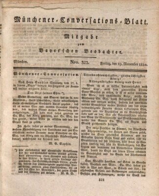 Münchener Conversations-Blatt (Bayer'scher Beobachter) Freitag 19. November 1830