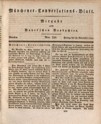 Münchener Conversations-Blatt (Bayer'scher Beobachter) Freitag 26. November 1830