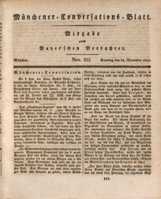 Münchener Conversations-Blatt (Bayer'scher Beobachter) Sonntag 28. November 1830