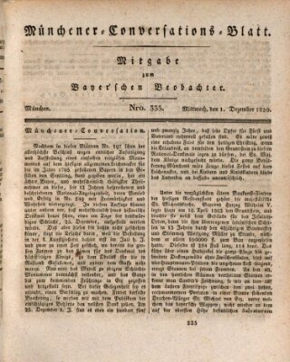 Münchener Conversations-Blatt (Bayer'scher Beobachter) Mittwoch 1. Dezember 1830