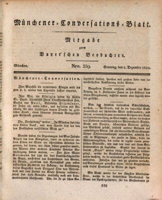 Münchener Conversations-Blatt (Bayer'scher Beobachter) Sonntag 5. Dezember 1830