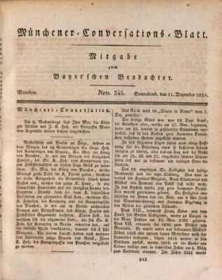 Münchener Conversations-Blatt (Bayer'scher Beobachter) Samstag 11. Dezember 1830