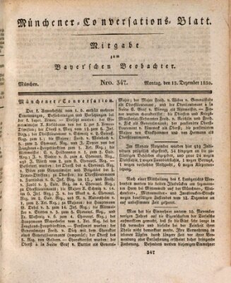 Münchener Conversations-Blatt (Bayer'scher Beobachter) Montag 13. Dezember 1830