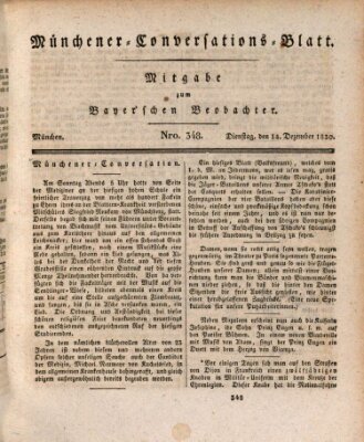 Münchener Conversations-Blatt (Bayer'scher Beobachter) Dienstag 14. Dezember 1830