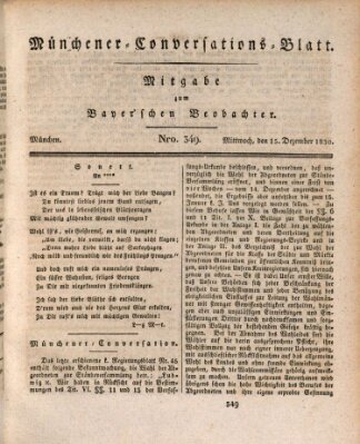 Münchener Conversations-Blatt (Bayer'scher Beobachter) Mittwoch 15. Dezember 1830