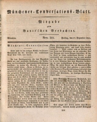 Münchener Conversations-Blatt (Bayer'scher Beobachter) Freitag 17. Dezember 1830