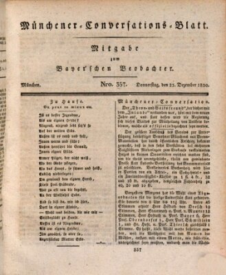 Münchener Conversations-Blatt (Bayer'scher Beobachter) Donnerstag 23. Dezember 1830