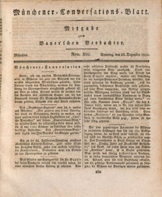 Münchener Conversations-Blatt (Bayer'scher Beobachter) Sonntag 26. Dezember 1830