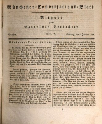 Münchener Conversations-Blatt (Bayer'scher Beobachter) Sonntag 2. Januar 1831