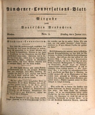 Münchener Conversations-Blatt (Bayer'scher Beobachter) Dienstag 4. Januar 1831