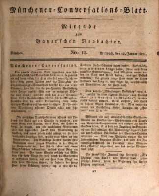 Münchener Conversations-Blatt (Bayer'scher Beobachter) Mittwoch 12. Januar 1831