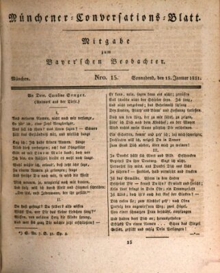 Münchener Conversations-Blatt (Bayer'scher Beobachter) Samstag 15. Januar 1831