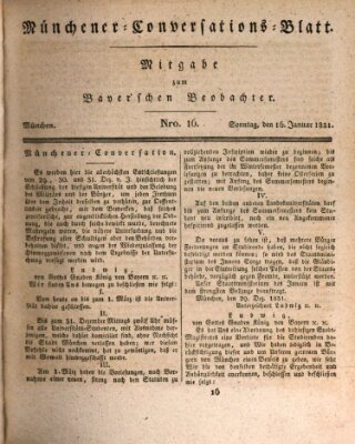 Münchener Conversations-Blatt (Bayer'scher Beobachter) Sonntag 16. Januar 1831