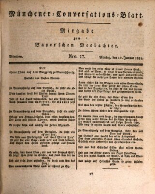 Münchener Conversations-Blatt (Bayer'scher Beobachter) Montag 17. Januar 1831