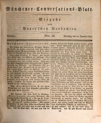 Münchener Conversations-Blatt (Bayer'scher Beobachter) Dienstag 18. Januar 1831