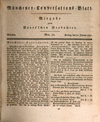 Münchener Conversations-Blatt (Bayer'scher Beobachter) Freitag 21. Januar 1831