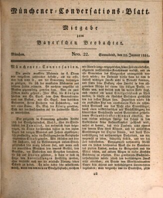 Münchener Conversations-Blatt (Bayer'scher Beobachter) Samstag 22. Januar 1831