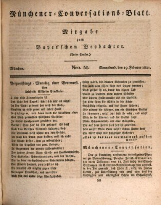 Münchener Conversations-Blatt (Bayer'scher Beobachter) Samstag 19. Februar 1831