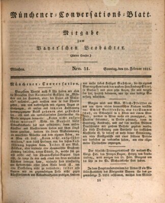 Münchener Conversations-Blatt (Bayer'scher Beobachter) Sonntag 20. Februar 1831