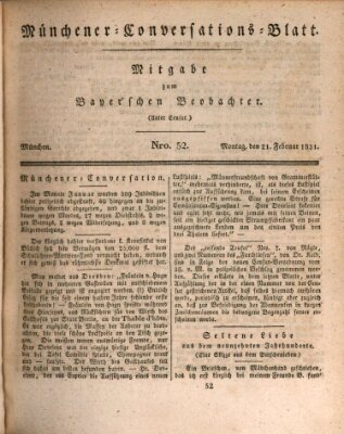 Münchener Conversations-Blatt (Bayer'scher Beobachter) Montag 21. Februar 1831