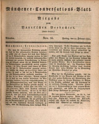 Münchener Conversations-Blatt (Bayer'scher Beobachter) Freitag 25. Februar 1831