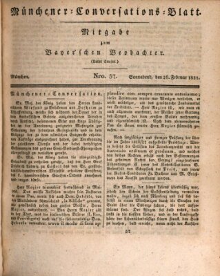 Münchener Conversations-Blatt (Bayer'scher Beobachter) Samstag 26. Februar 1831